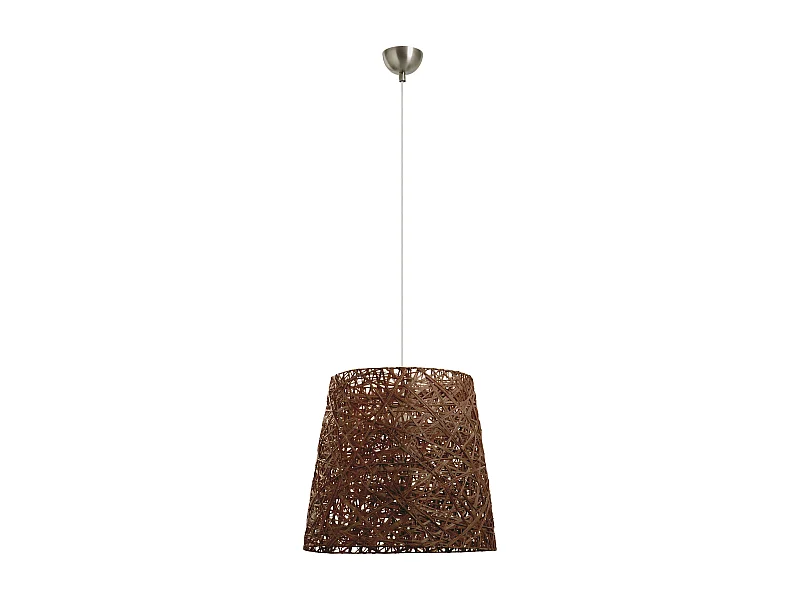 Lámpara de techo VIMET de estilo moderno - Alt. 140 cm- acero/fibra natural marrón- E27- IP20