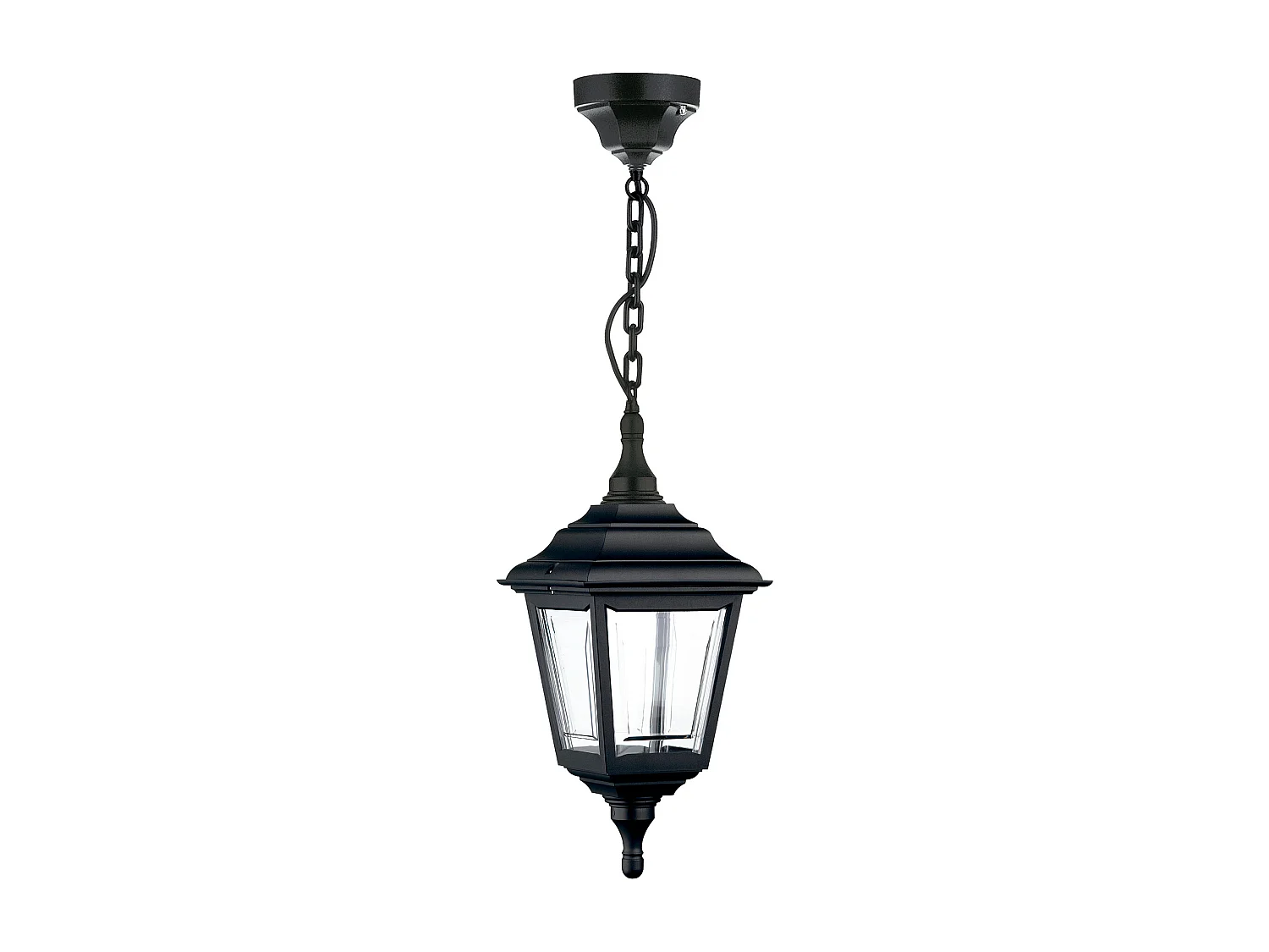 Lampada da soffitto classica Clic Clac 4-h.75cm x largh.ezza 20cm-e27 42w-poliammide-ip44-nero