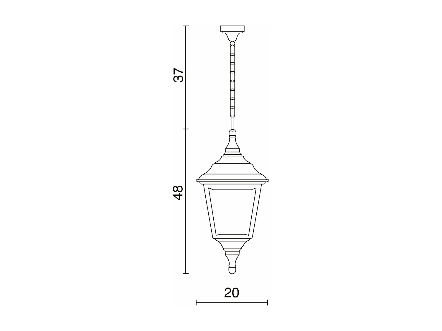 Lampada da soffitto classica Clic Clac 4-h.75cm x largh.ezza 20cm-e27 42w-poliammide-ip44-nero