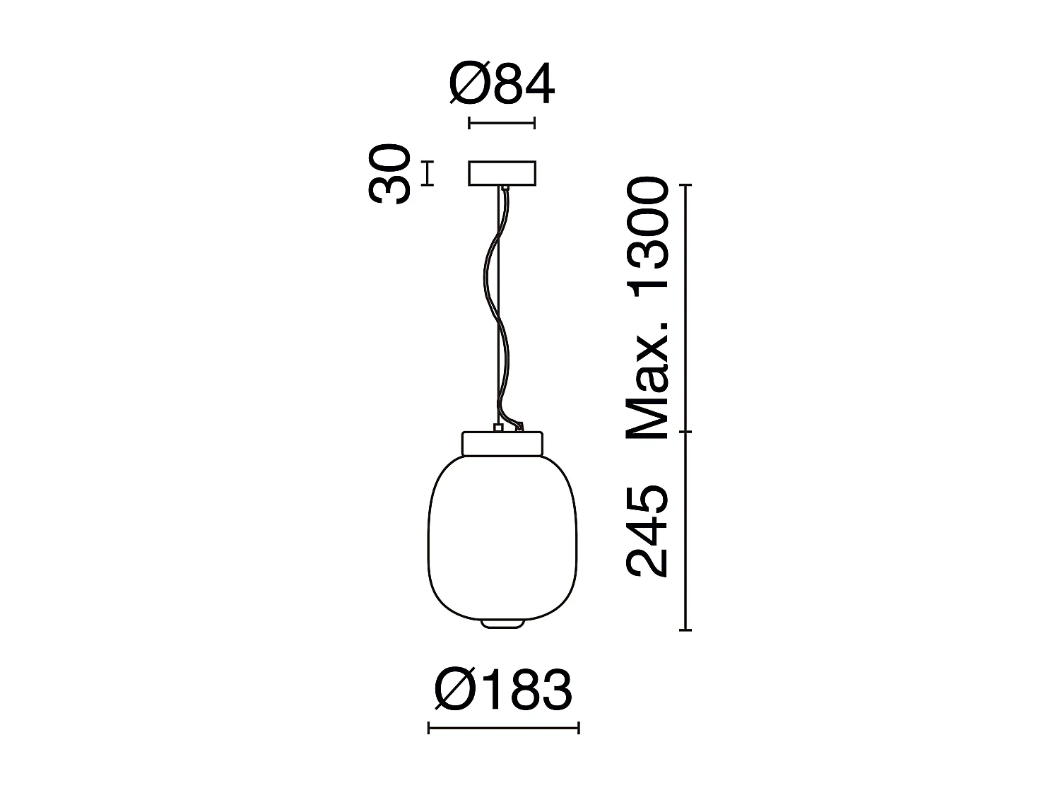 KRISTA Deckenleuchte im klassischen Stil – LED SMD AC 10 W – 830 lm und 2700 K – Glasschirm ø18,3 cm x H 130 cm – Stahl und Grün – IP20