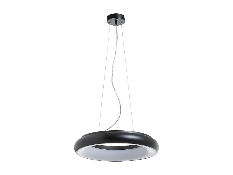 FRED moderne stijl plafondlamp - D. 40 cm - rond - LED SMD 35W - 2940Y 3K - 120º en 125º - IP40 - aluminium en opaal polycarbonaat - zwart