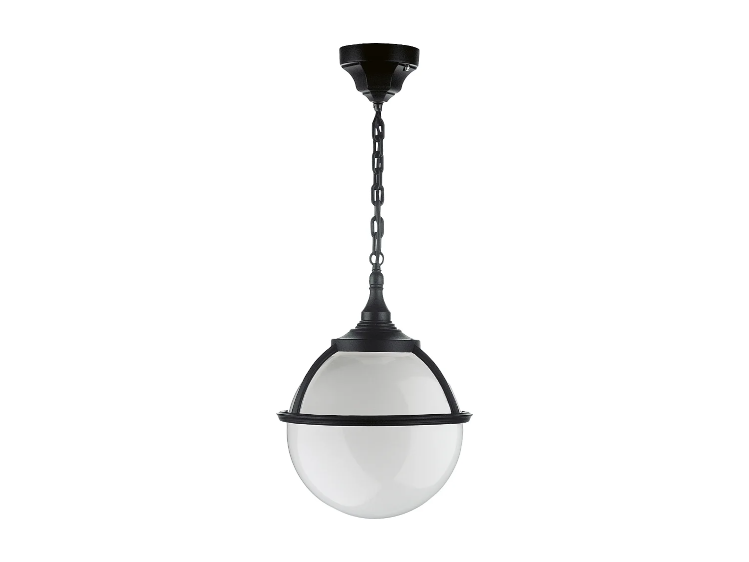 Lampada da soffitto classica Clic clac 6-h.75cm x d.ø27cm-e27 42w-opale-poliammide-ip44-nero