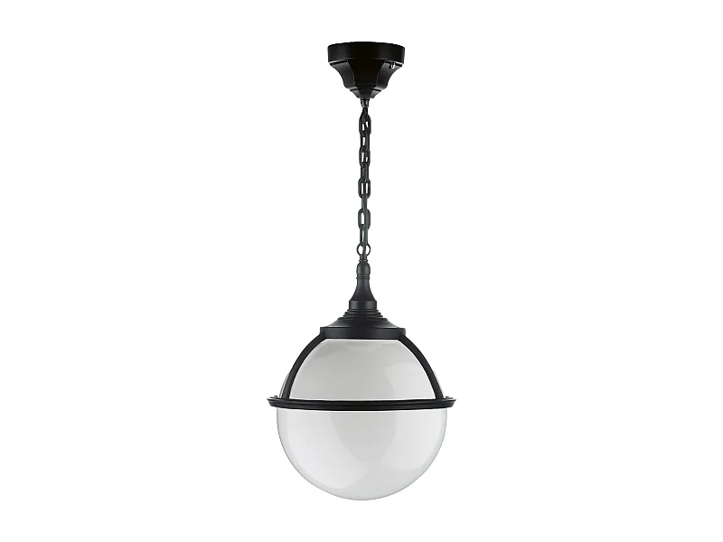 CLIC CLAC 6 klassieke stijl plafondlamp - H 75 cm x D.ø27 cm - E27 42W - opaal bol - polyamide - ip44 - zwart