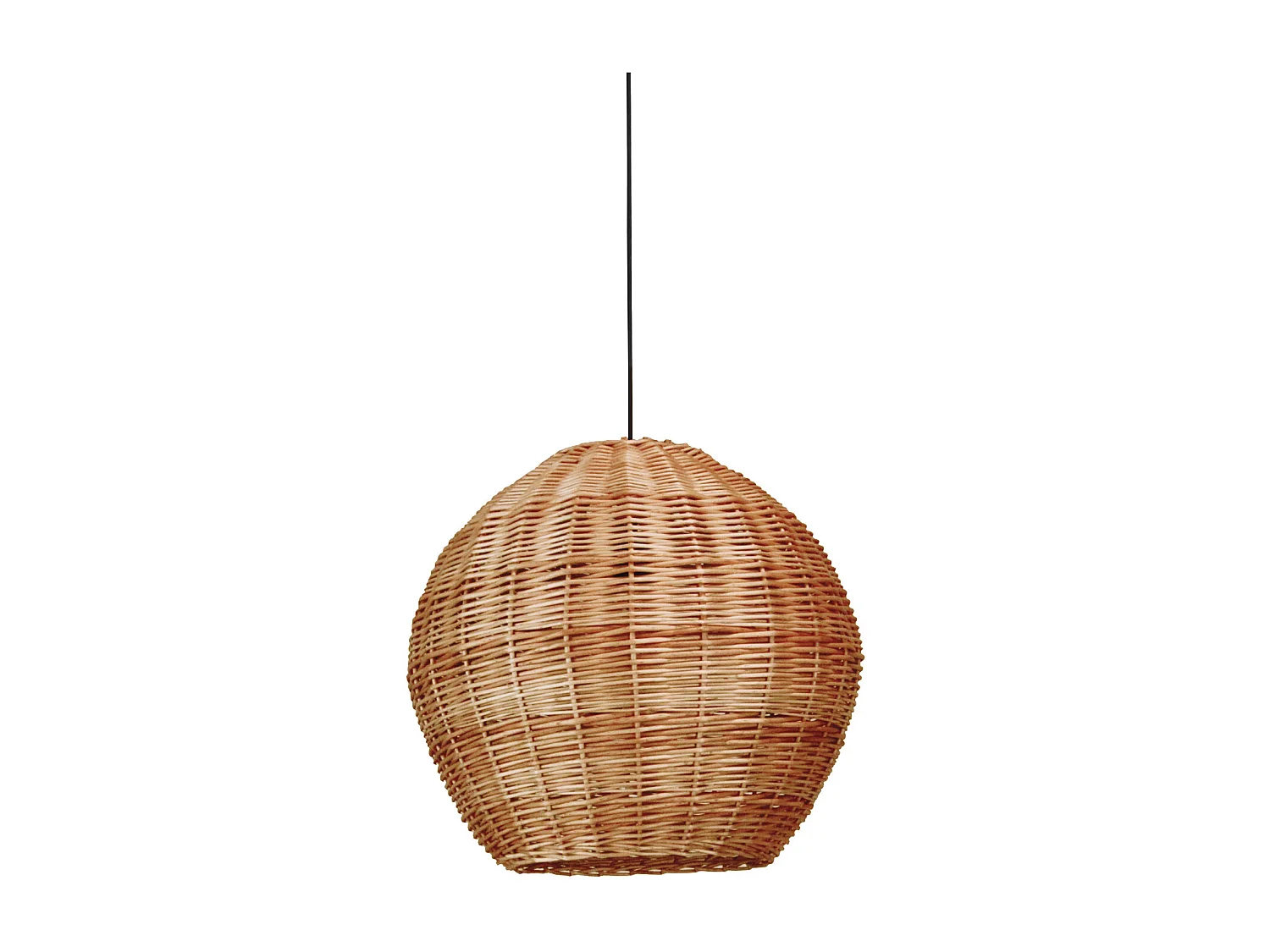 Lampa sufitowa NATURAL w stylu nowoczesnym - wys. 130 cm x ø50 cm - E27 15W - stal i ciemna wiklina - IP65