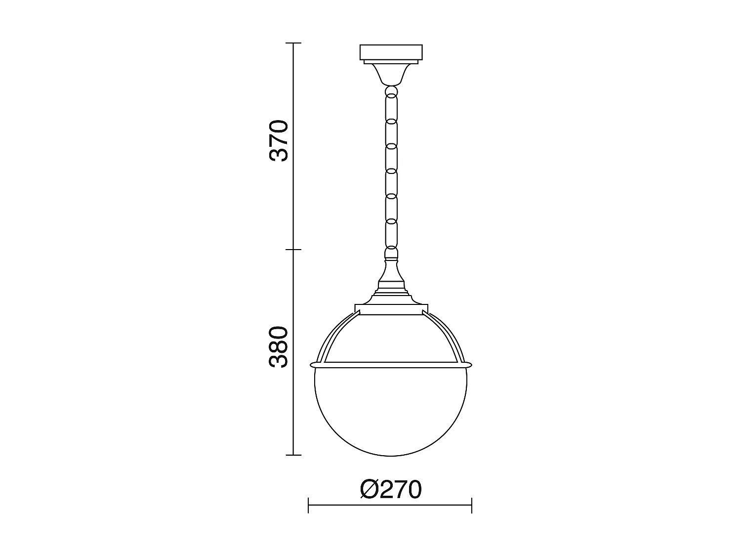 Plafonnier classique Clic clac 6-h75cm x d.ø27cm-e27 42w-opale-polyamide-ip44-blanc