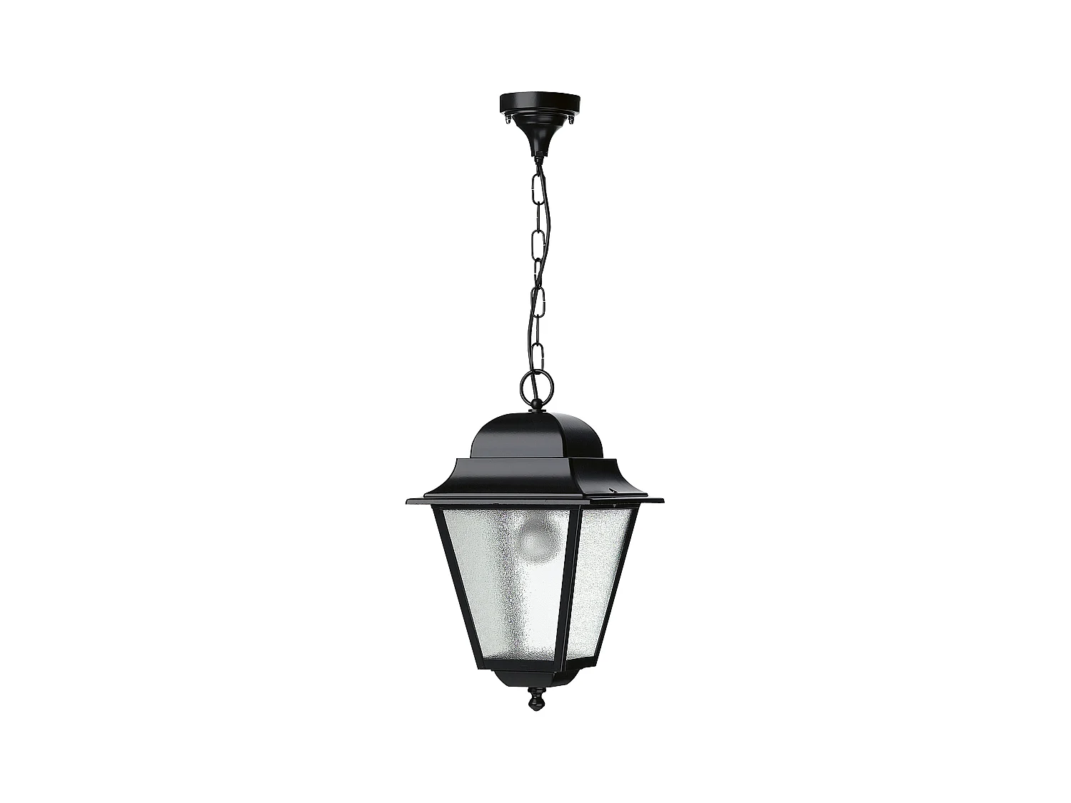 Plafonnier Elite 4 classic-h70cm-e27 42w-verre mat-aluminium-noir-ip55