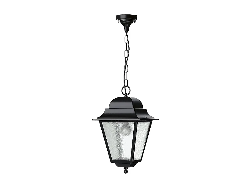 Plafonnier Elite 4 classic-h70cm-e27 42w-verre mat-aluminium-noir-ip55