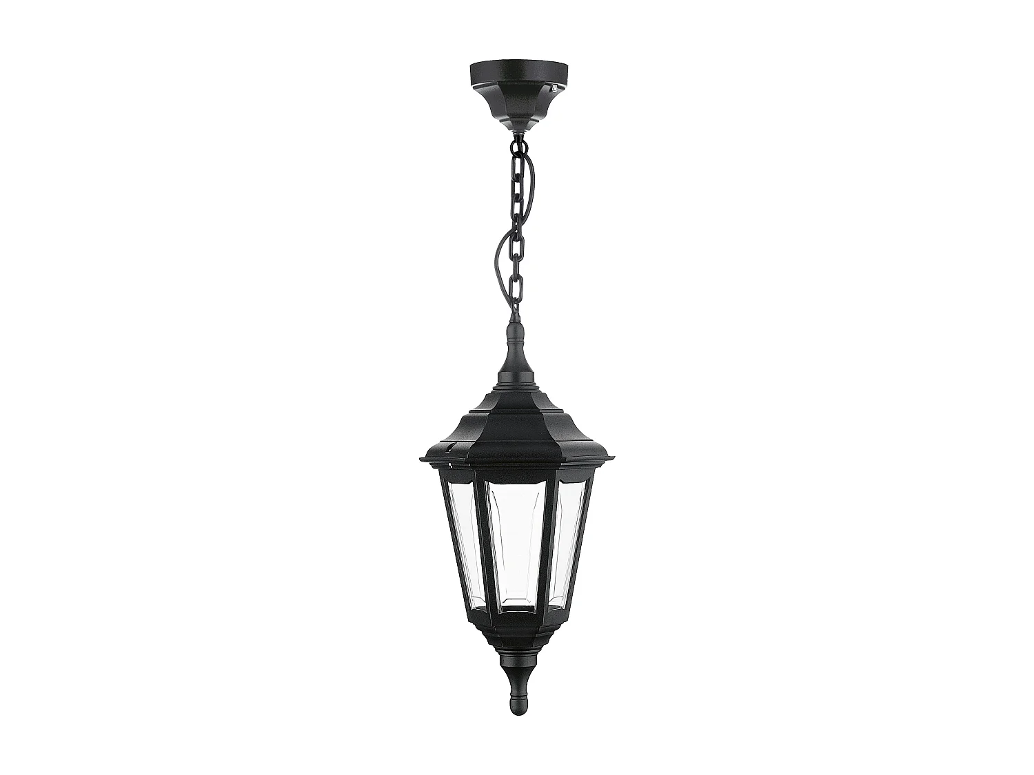 Lampada da soffitto classica Clic Clac 6-h.73 cm-E27 42w-Poliammide-ip44-nero