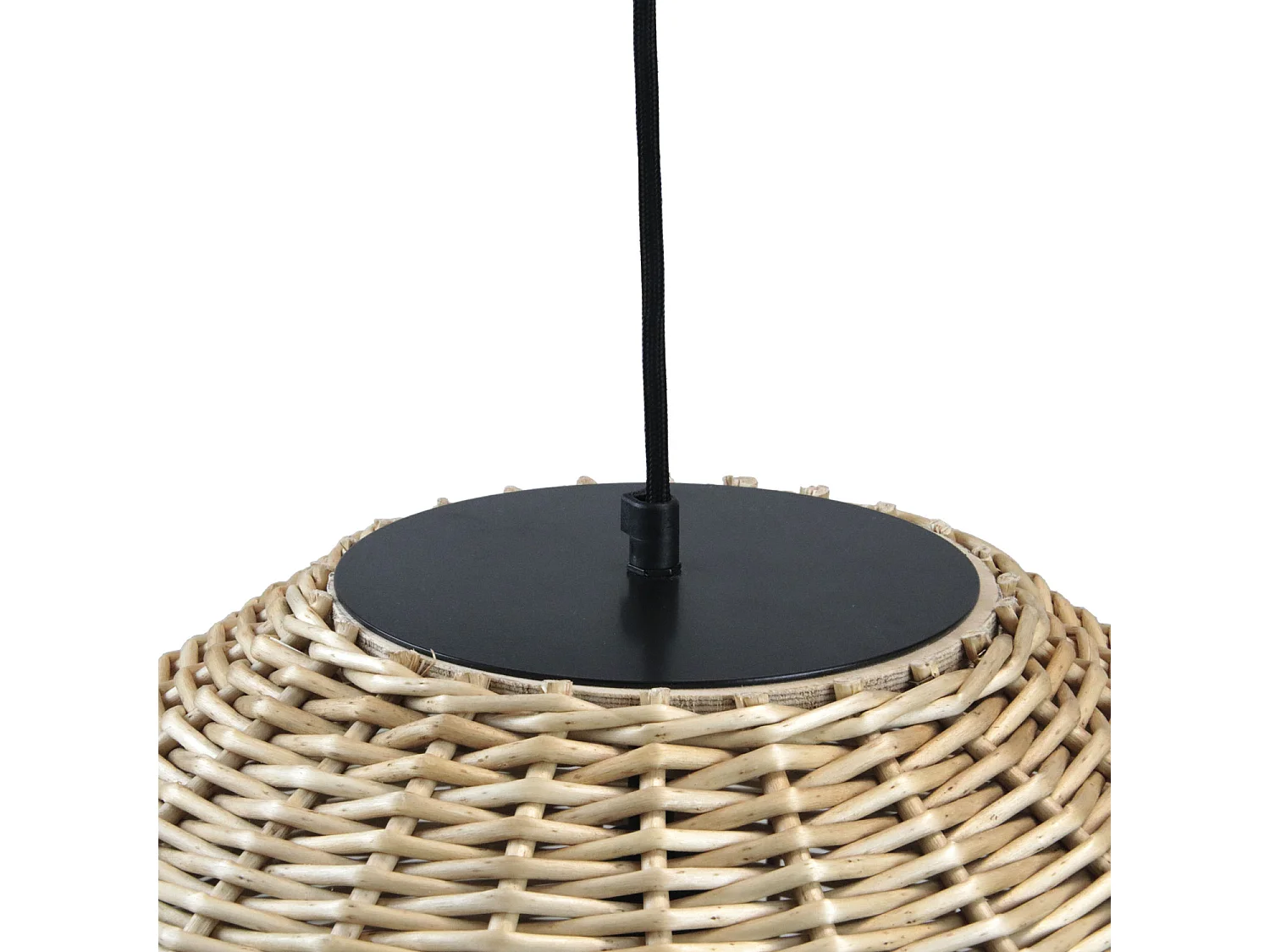 Lámpara de techo NATURAL estilo moderno - Alt. 130 cm x ø50 cm - E27 15W - acero y mimbre claro - IP20