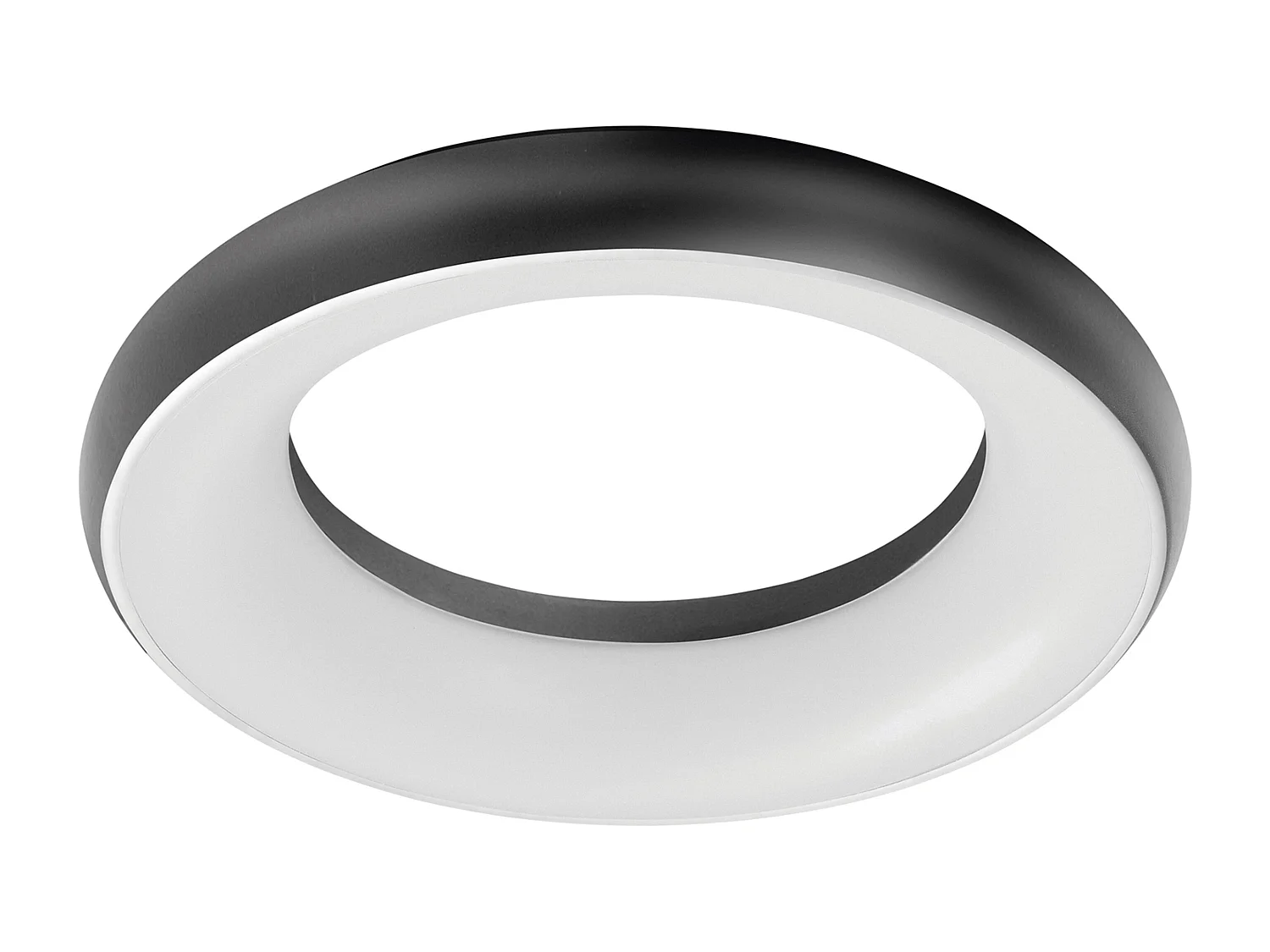 Lampa sufitowa FRED w nowoczesnym stylu - ?r. 29,8 cm - okr?g?a - LED SMD 25W - 1850 i 3K - 120° i 125° - IP40 - aluminium i opalowy poliw?glan - czarny