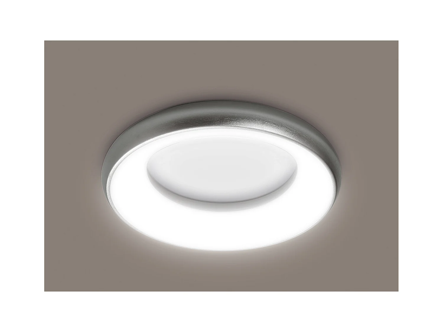 Plafonnier Fred-d.ø29,8cm-led 25w-1850lm,3k-120º,125º-ip40-aluminium,opale-noir