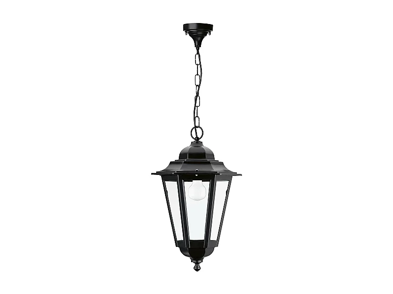 Lampada da soffitto classica Elite 6-h.85 cm-E14 70w-opaca-ip44-alluminio, nero