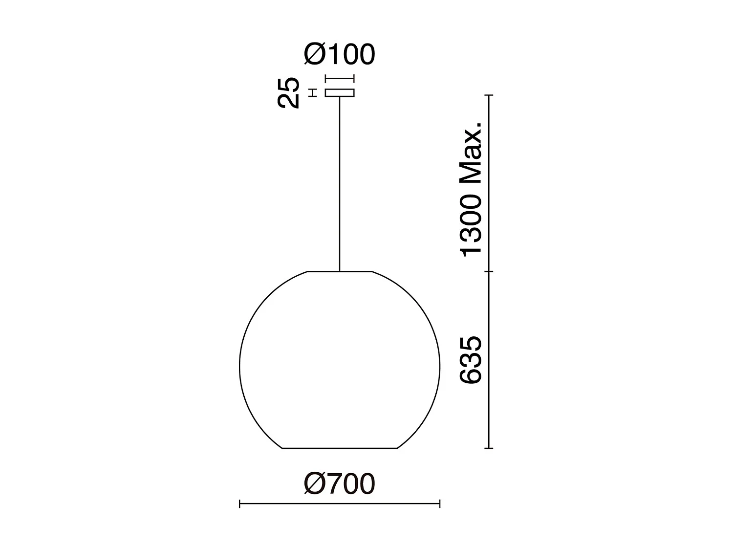NATURAL moderne stijl plafondlamp - H 130 cm x ø70 cm - E27 15W - staal en donker vlechtwerk - IP20