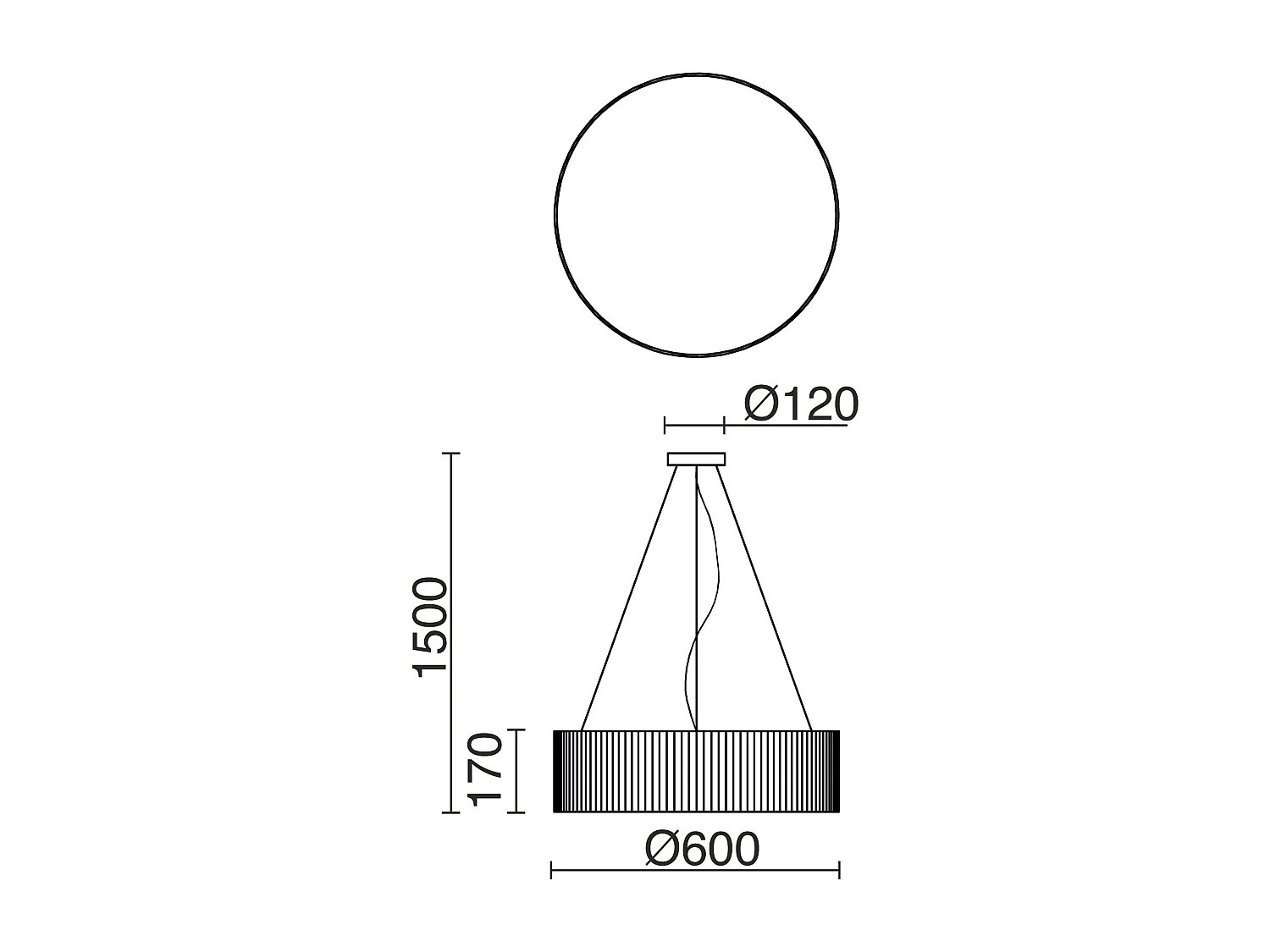 Plafonnier Vorada moderne-d.ø60cm -led cob ac 25w-3540 lm, 3k- ip20 -acier,blanc