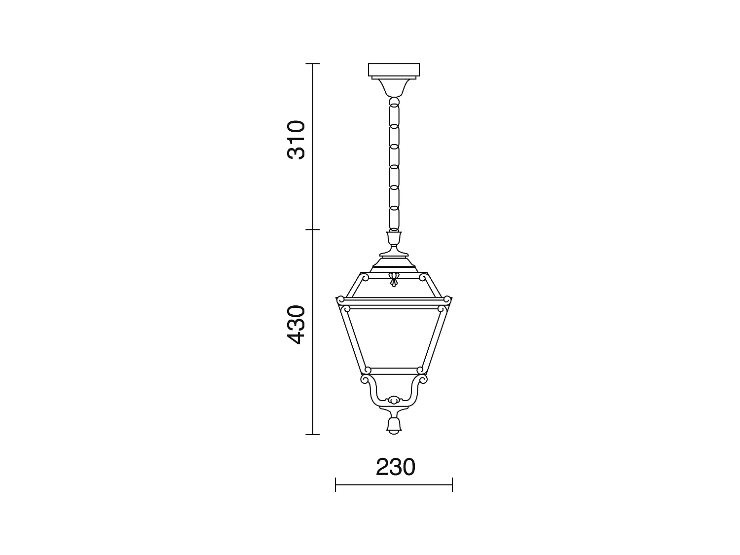 Lampada da soffitto classica indura mini 4-h.74 cm-e27 42w-resina-ip55-nero