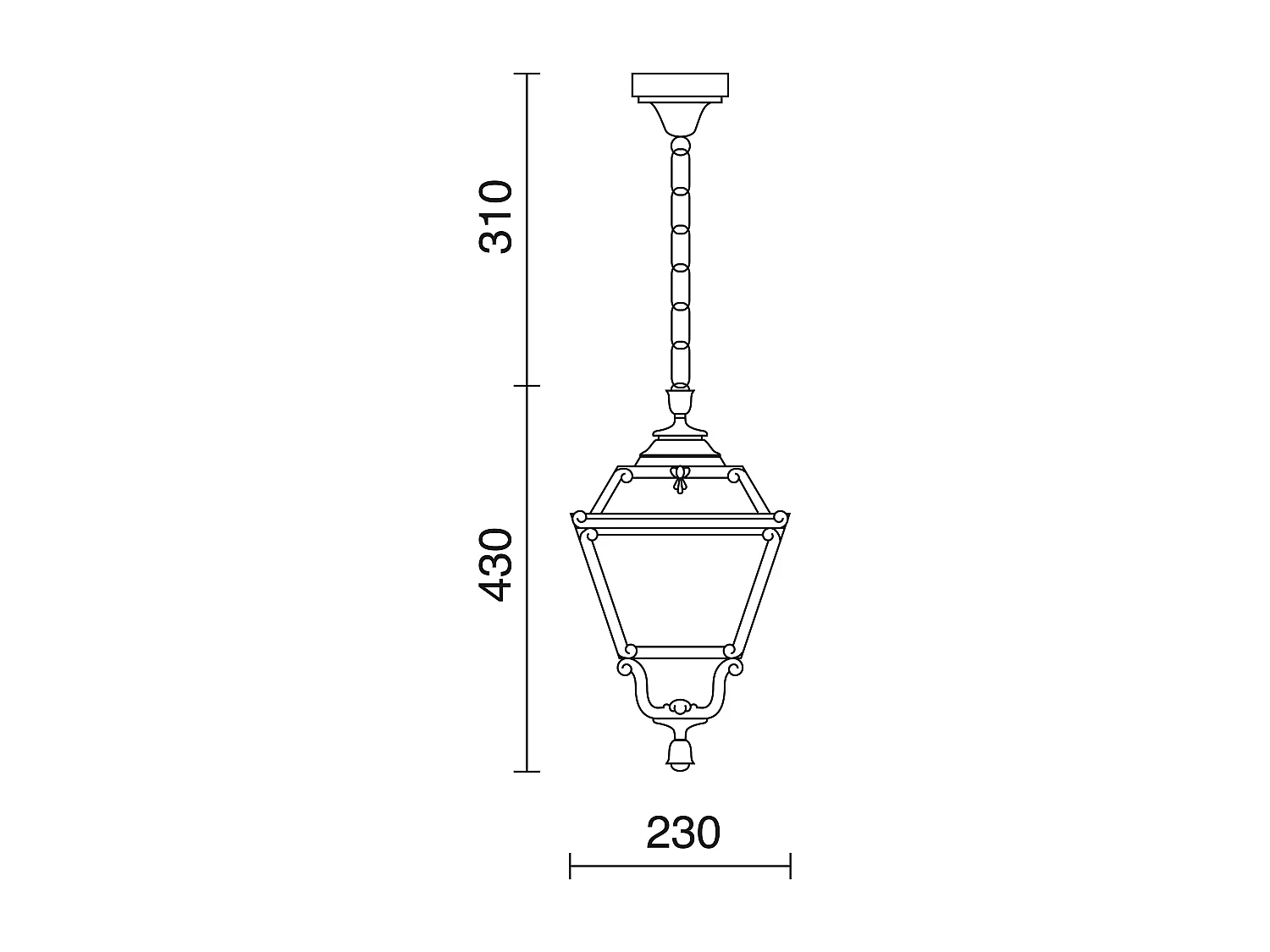 Lampada da soffitto classica indura mini 4-h.74 cm-e27 42w-resina-ip55-nero
