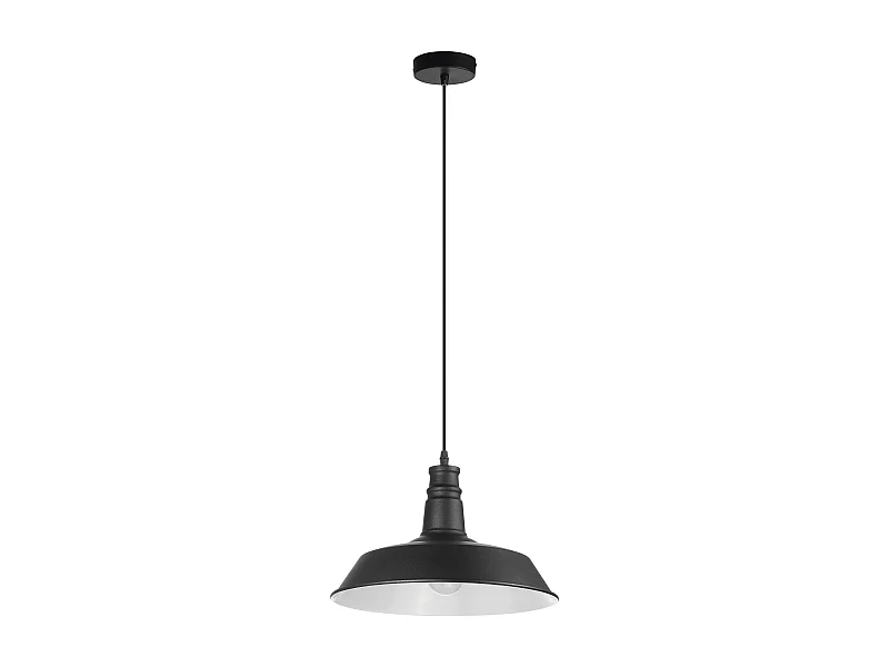Lampada da soffitto vintage industriale-h.135cm x d.ø35,6 cm-e27 60w-acciaio, nero-ip20