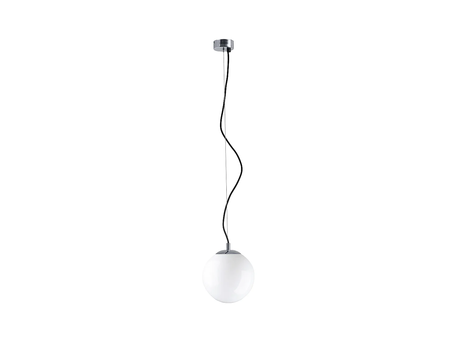 Plafonnier classic Oxy-d.ø25 cm x h150cm-e27 40w-opale ø25 cm-acier, noir