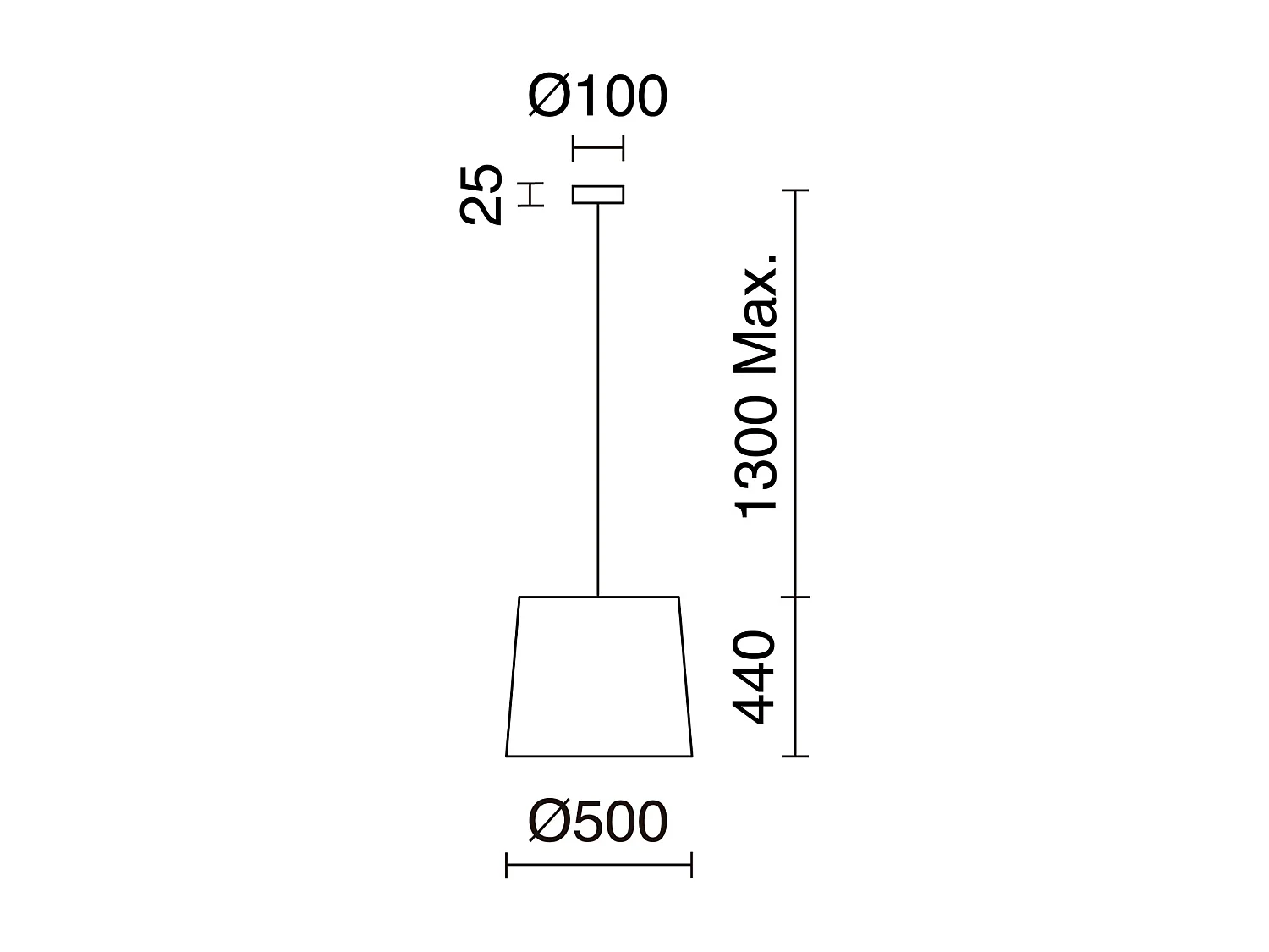 THAIS Deckenleuchte im modernen und skandinavischen Stil – H. 130 cm x T. 50 cm – E27 15 W – IP65 – Stahl und Bali-Bast