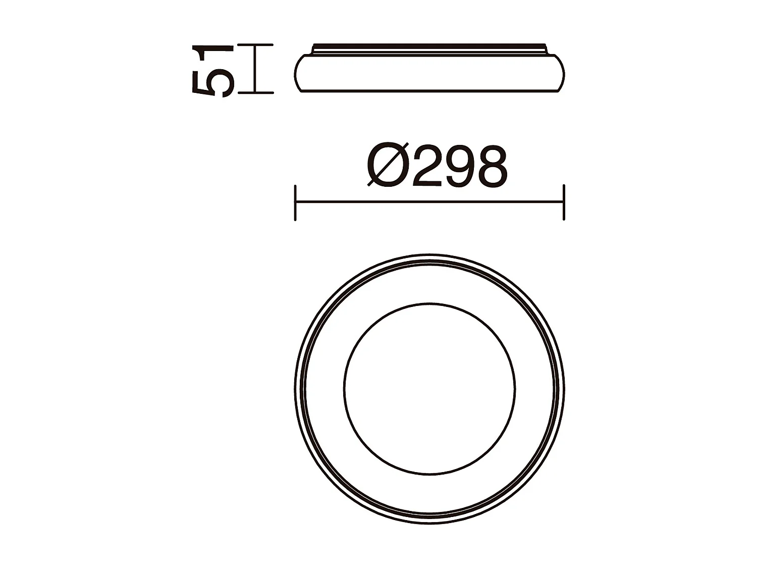 Plafonnier Fred moderne-d.ø29,8cm-led 25w,3k-120º,125º-ip40-aluminium,opale-gris