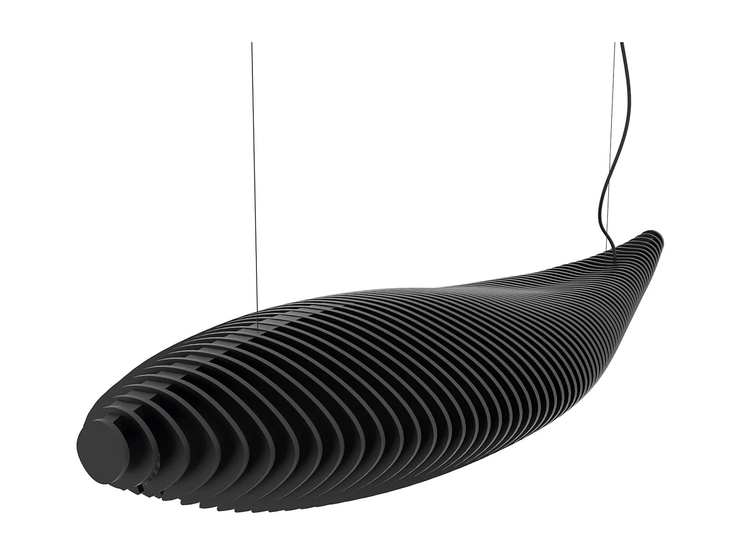 Plafonnier Poisson moderne- L.142,7cm x largeur 42,8cm-ip20, 26w led -2,7k-120º -noir