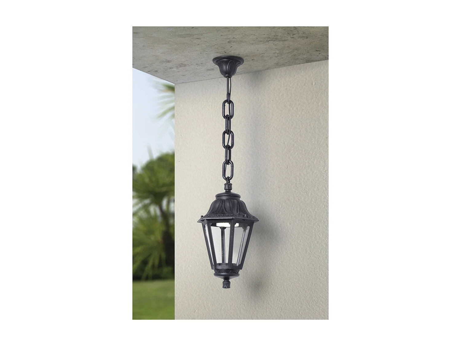 INDURA mini 6 Deckenleuchte im klassischen Stil - H 69 cm - E27 42W - Harz - IP55 - Schwarz