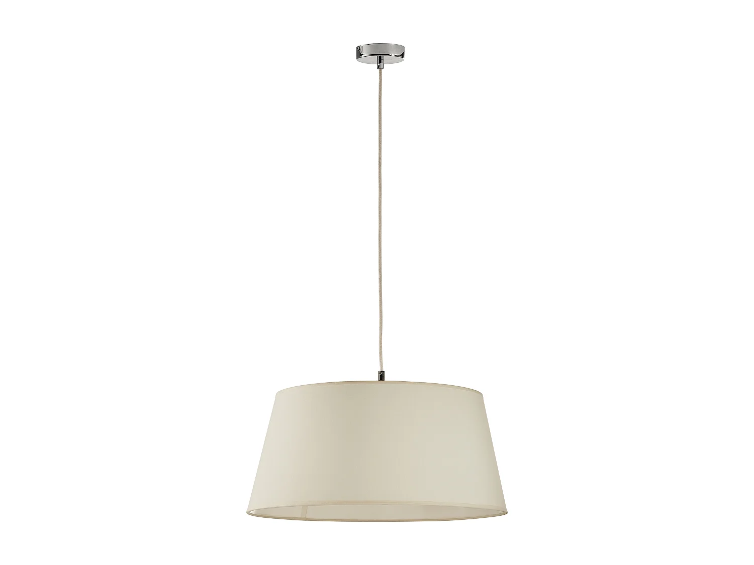 FIRENZE plafondlamp klassieke en moderne stijl - Hoogte 190 cm - Lampenkap ø50 cm - E27 60W - IP20 - staal en beige