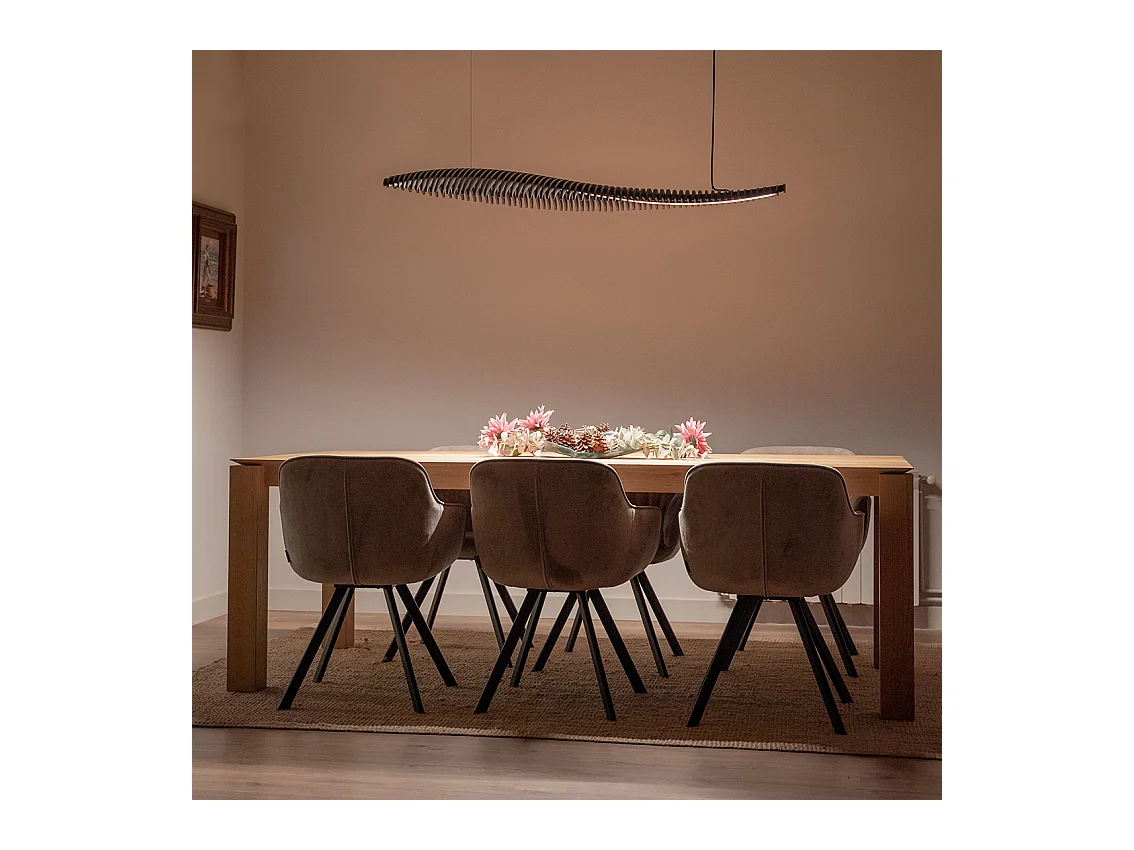 Plafonnier Fish moderne-L.142,7cm x largeur 42,8cm-IP20, 26W LED-4K-120º-Noir