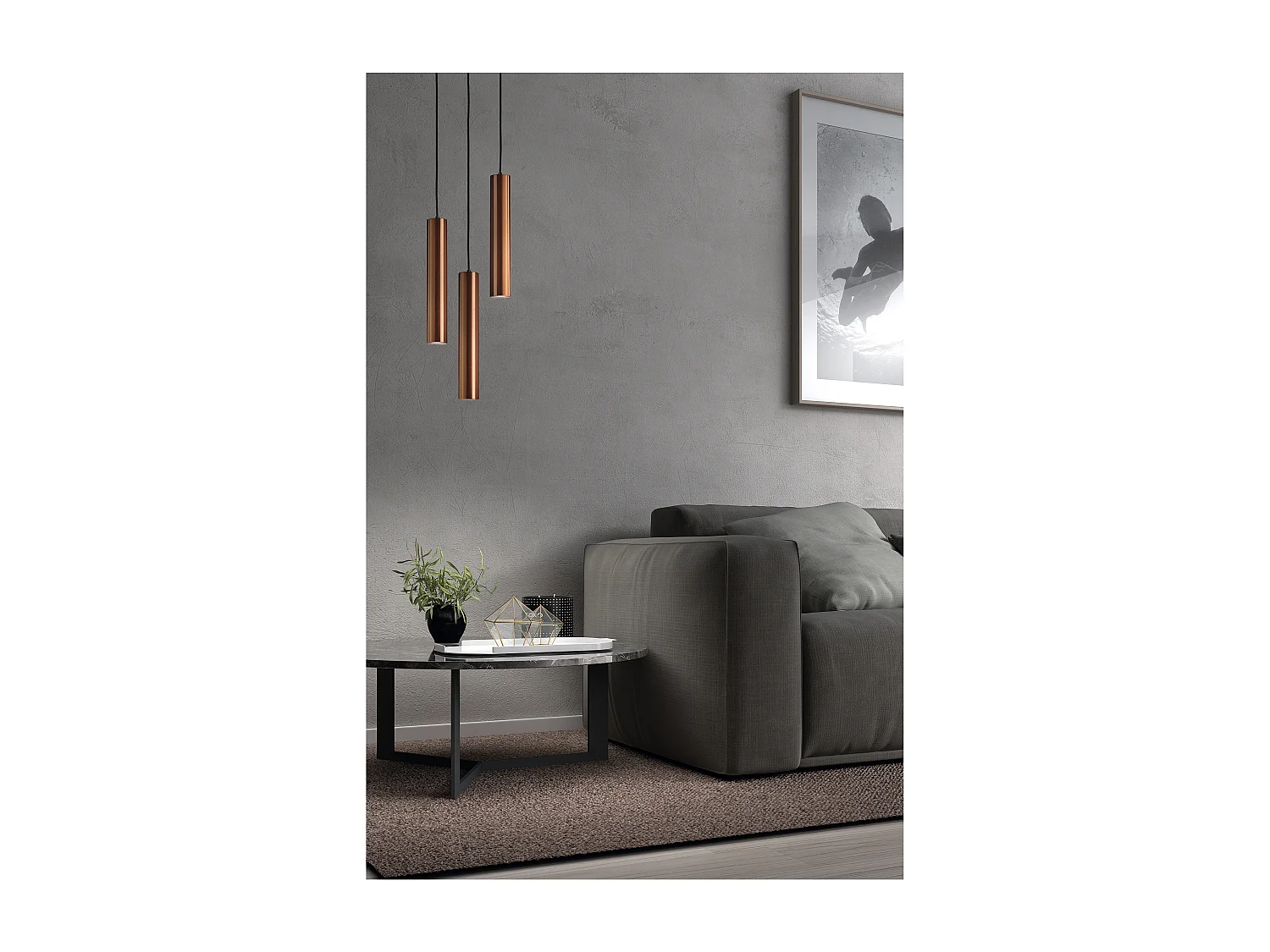 Deckenleuchte im modernen Stil TANIA – Höhe 33 cm – GU10 50 W – Sockel ø8 cm – Stahl und Weiß – IP20