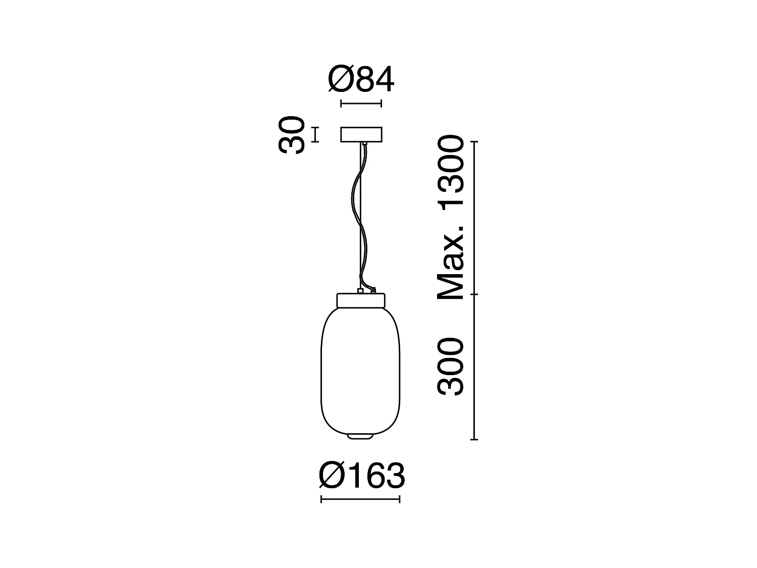 Lampada da soffitto classica krista-h.130cm x d.ø16.3cm-led 10w-2.7k-zero, blu-ip20