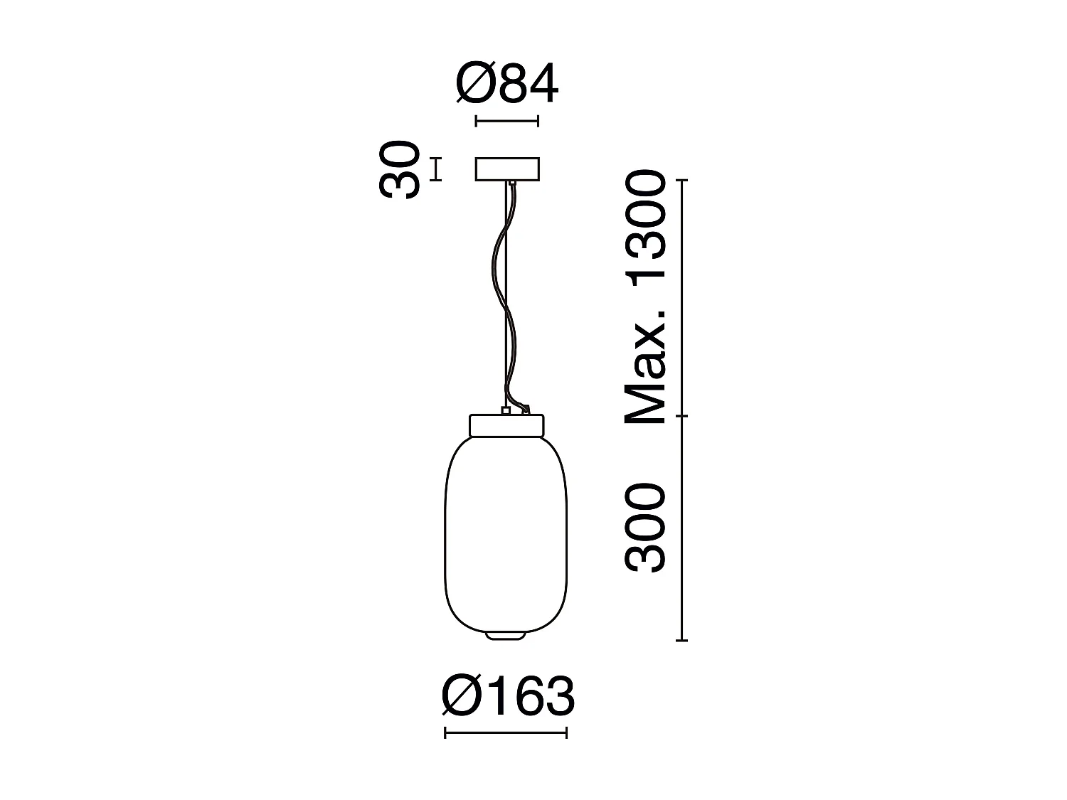 KRISTA klassieke stijl plafondlamp - LED SMD AC 10W - 830lm en 2700K - glazen kap ø16,3 cm x H 130 cm - Staal en blauw - IP20