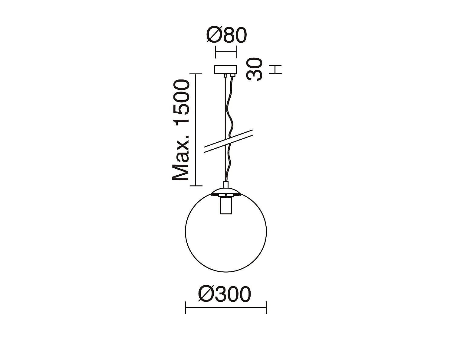 Plafonnier classic Oxy-d.ø30 cm x h150cm-e27 40w-opale ø30 cm-acier et or
