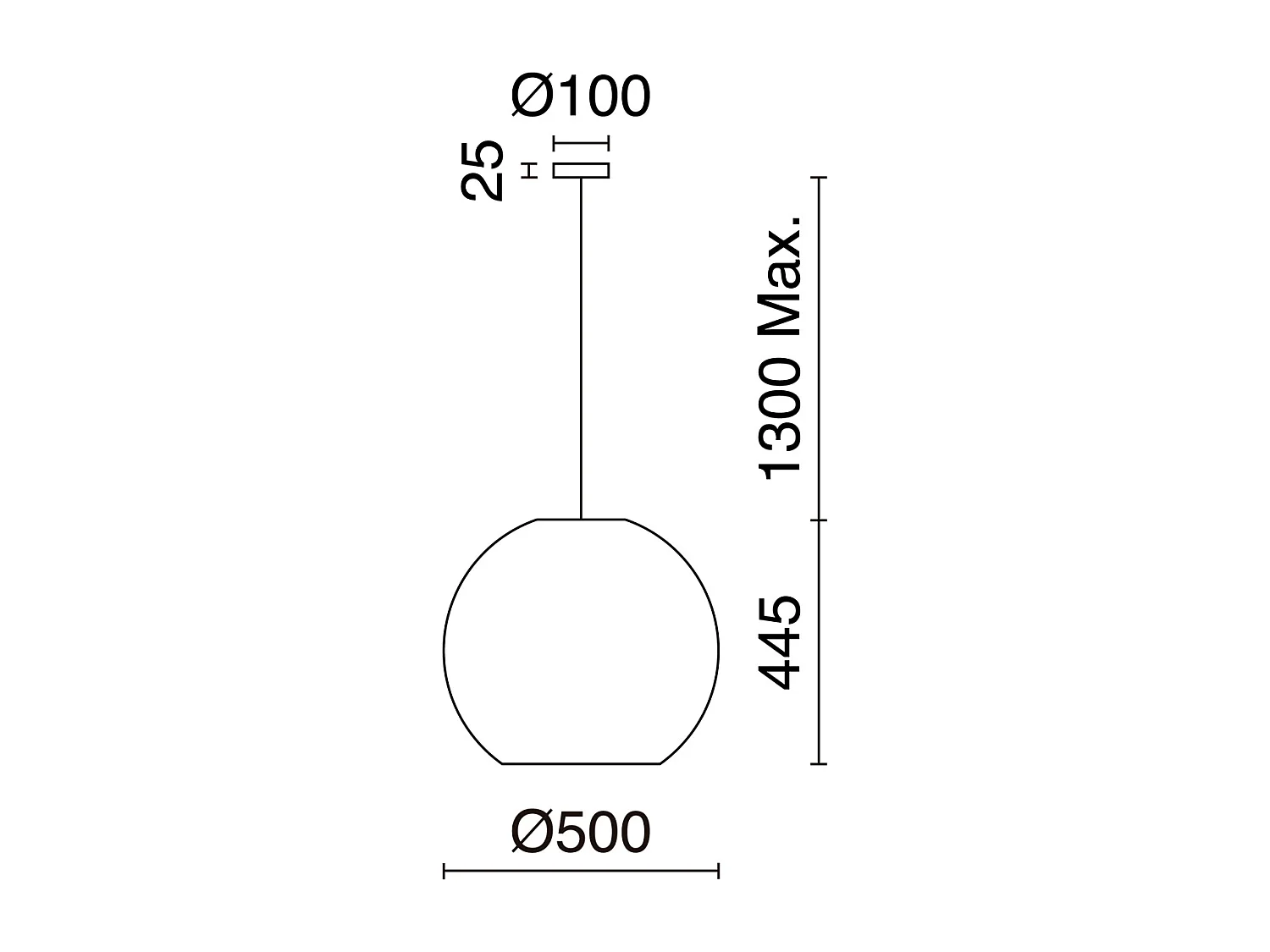 NATURAL moderne stijl plafondlamp - H 130 cm x ø50 cm - E27 15W - staal en donker vlechtwerk - IP20