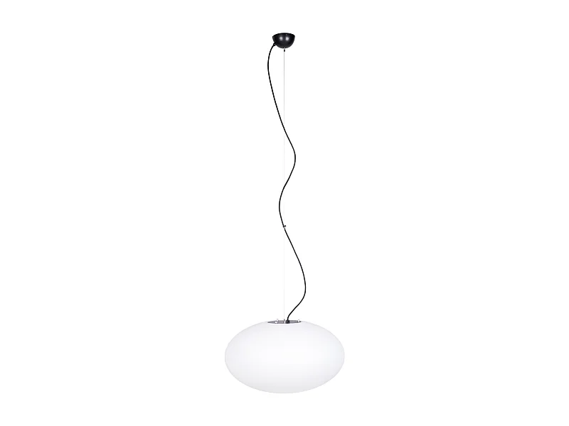 Lampa sufitowa FLAKE w nowoczesnym stylu - wys. 110 cm x g?. ø50 cm - E27 15W - kabel 3 metry - IP40 - stal i kolor czarny