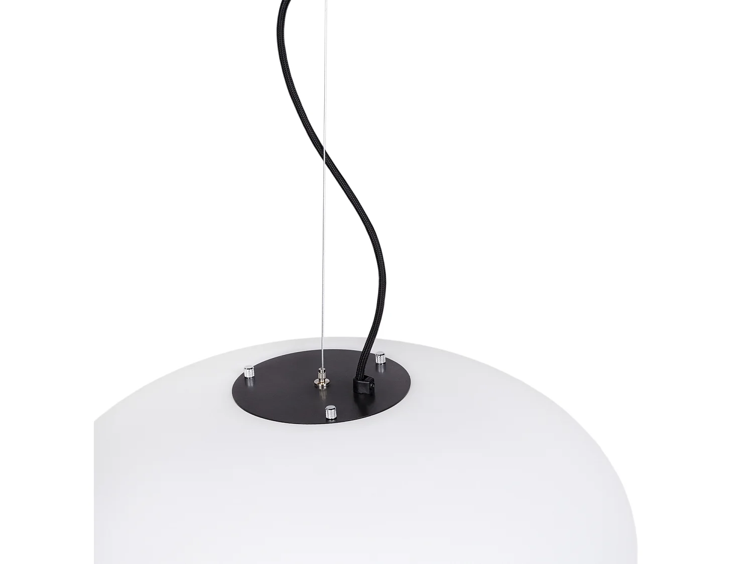FLAKE moderne stijl plafondlamp - H. 110 cm x D. ø50 cm - E27 15W - kabel 3 meter - IP40 - staal en zwart