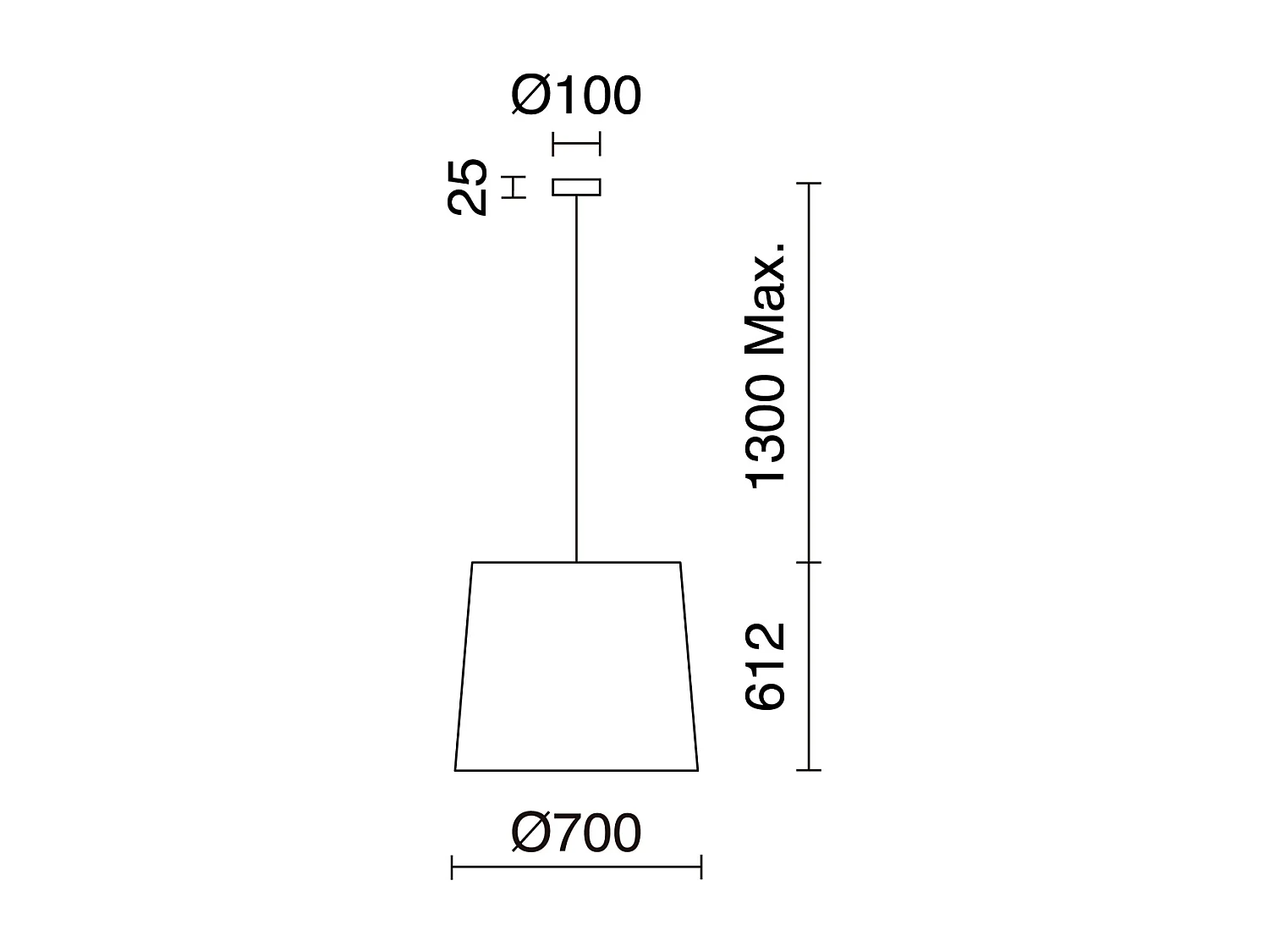 THAIS Deckenleuchte im modernen und skandinavischen Stil – H. 130 cm x T. 70 cm – E27 15 W – IP20 – Stahl und Bali-Bast
