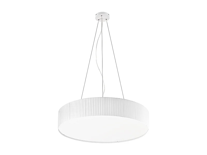 Plafonnier Vorada-d.ø90cm x h150cm-led 29w-4000lm,4k-ip20-acier plissé,blanc