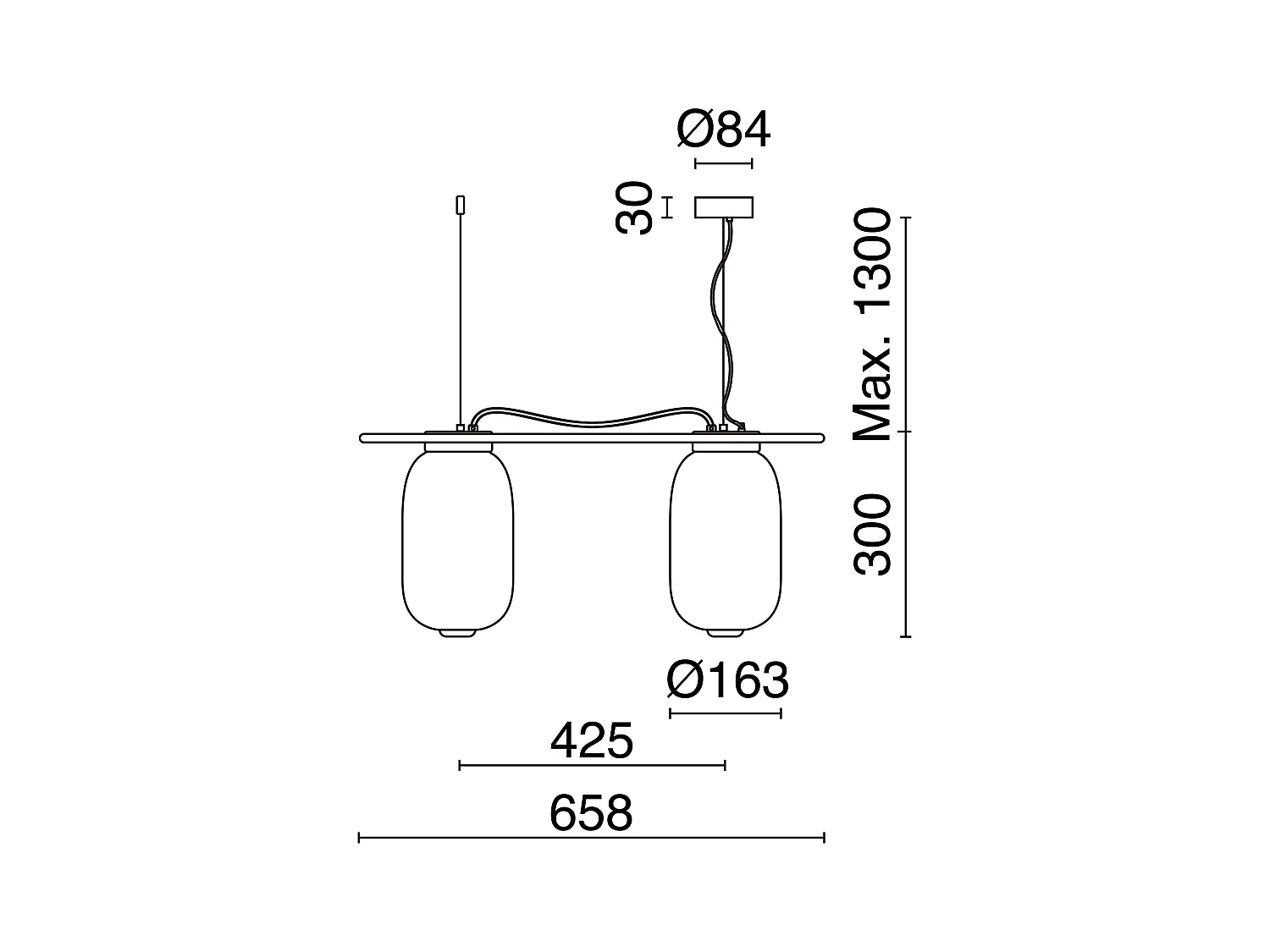 Lámpara te techo KRISTA estilo clásico - 2x LED SMD AC 10W - 1660lm y 2700K - pantalla cristal ø16,3 cm x Alt. 130 cm - Acero y azul - IP20