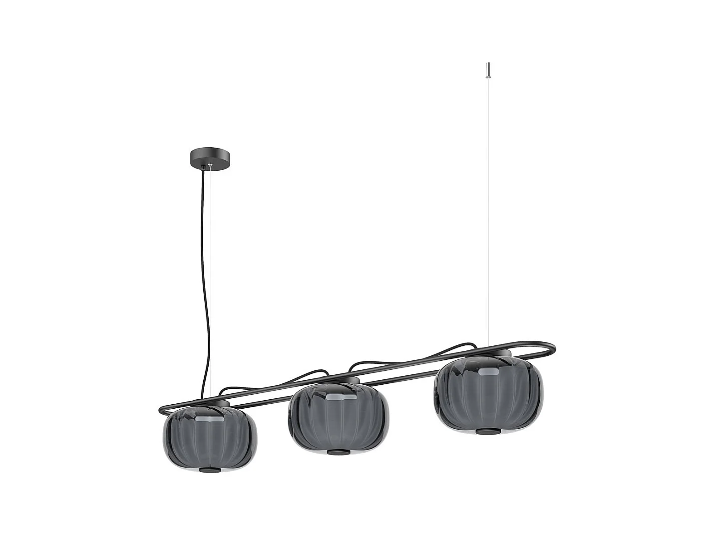 Plafonnier classic Krista-h130cm x d.ø24cm-2x LED 10w-2,7K-acier, bleu-IP20