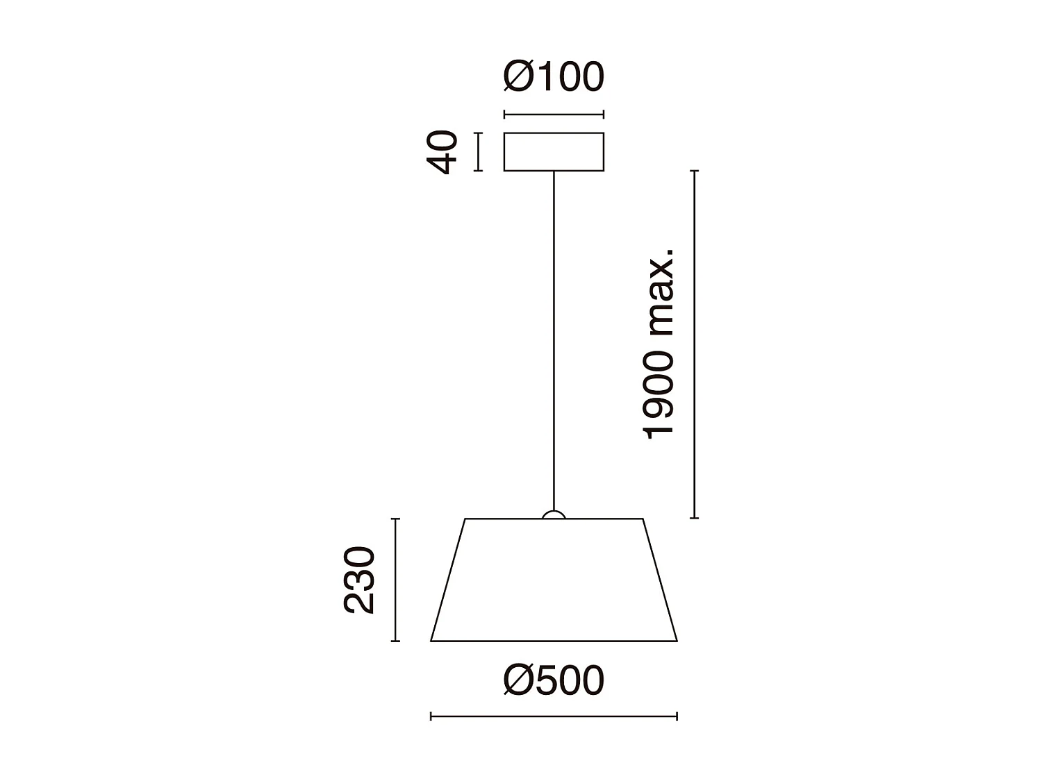 Lámpara de techo FIRENZE estilo clásico y moderno - Alt. 190 cm - cable transparente -  Pantalla ø50 cm - E27 60W - IP20 - acero y beige
