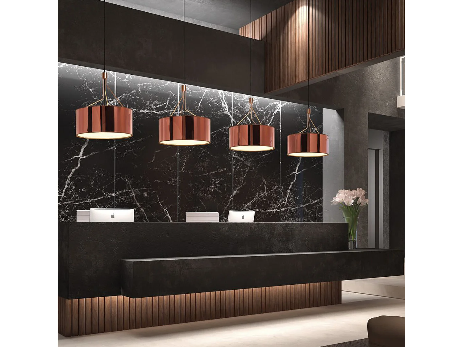 Candeeiro de teto DIAGONAL estilo moderno - A 150 cm - 3x E27 13W - candeeiro sintético ø50 cm - aço e preto - IP20 - interior