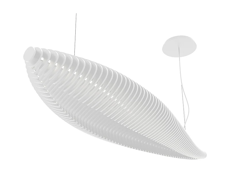Lampada da soffitto Fish.-l.142,7cm x largh.ezza 42,8cm-ip20, 26w led-4k-120º-bianco