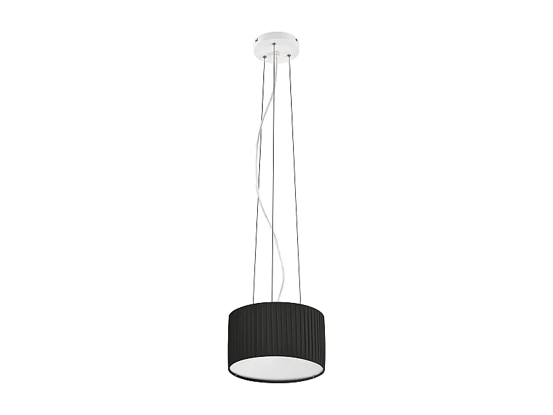 VORADA moderne stijl plafondlamp - D. ø30 cm x H. 150 cm - LED COB AC 12W - 1030 lm Y 3K - IP20 - lampenkap met synthetisch geplooid lint - staal en zwart