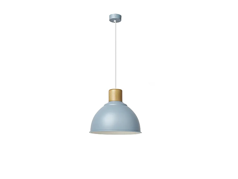 Valan Lampada da soffitto classica, moderna-h.100cm-e27 60w-acciaio, legno-ip20-60º-blu
