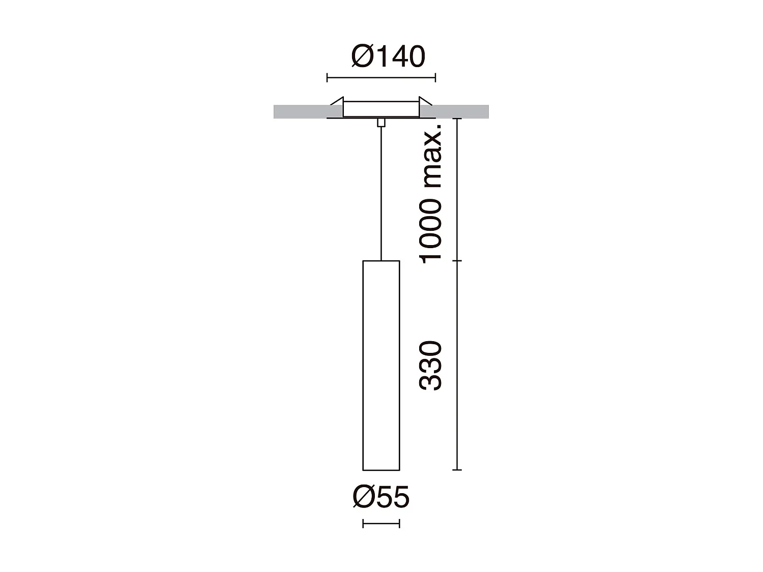 Candeeiro de teto estilo moderno TANIA - Altura 33 cm - GU10 50W - base ø14 cm - aço e branco - IP20