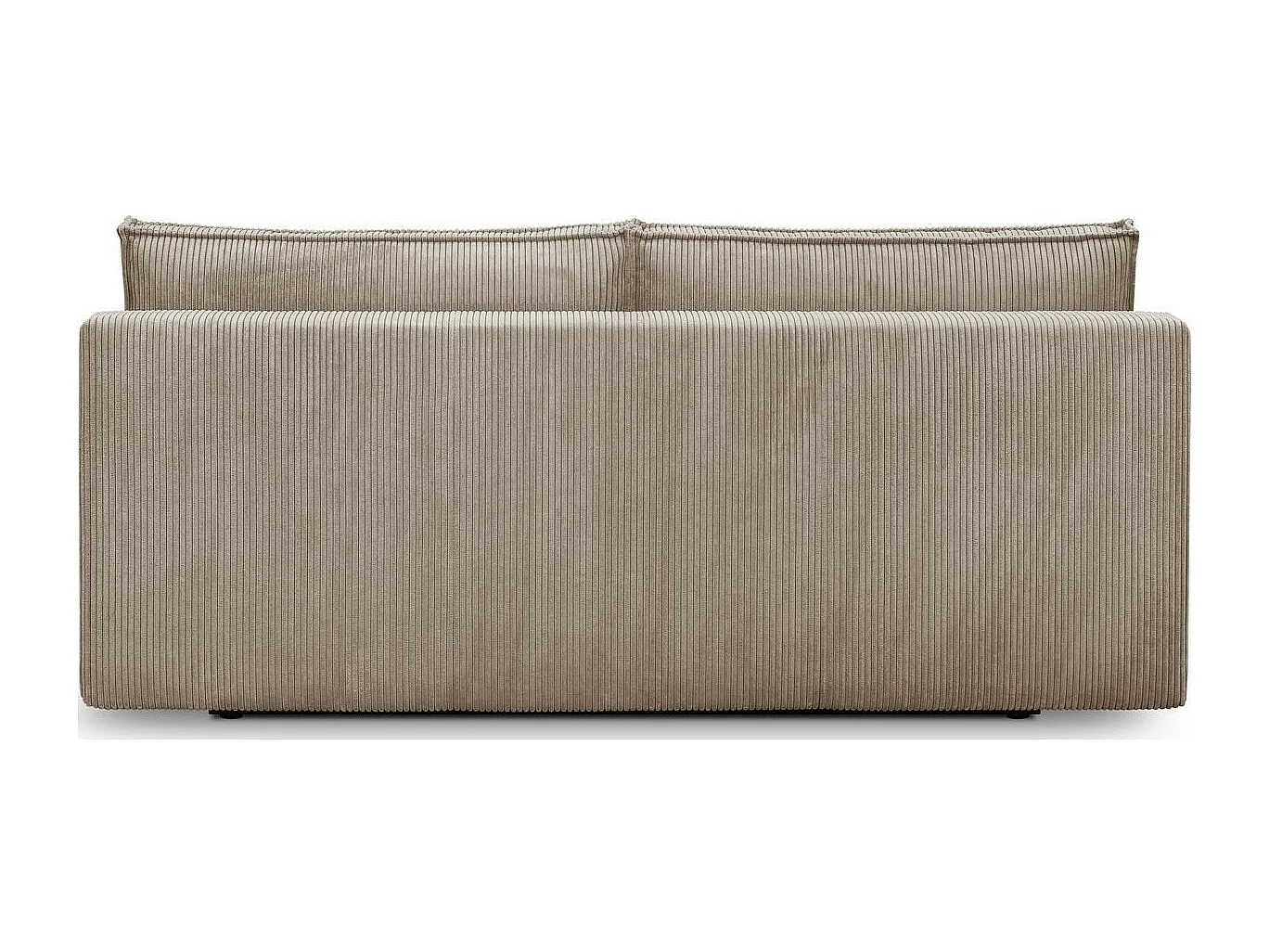 Canapé convertible 3 places avec coffre de rangement en velours côtelé taupe - Milla