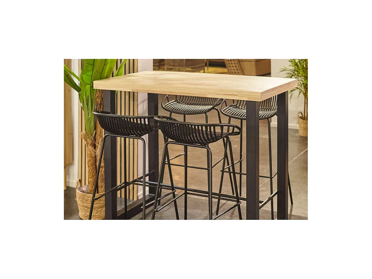 Mesa Alta Bar loft roble nordish/negro, 100 cm(alto)120 cm(ancho)70 cm(largo)
