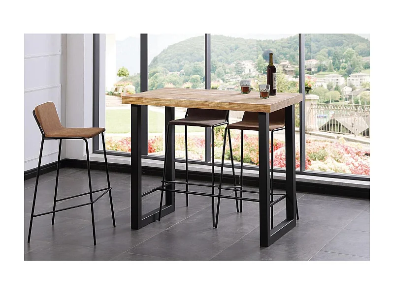 Mesa Alta Bar loft roble nordish/negro, 100 cm(alto)120 cm(ancho)70 cm(largo)