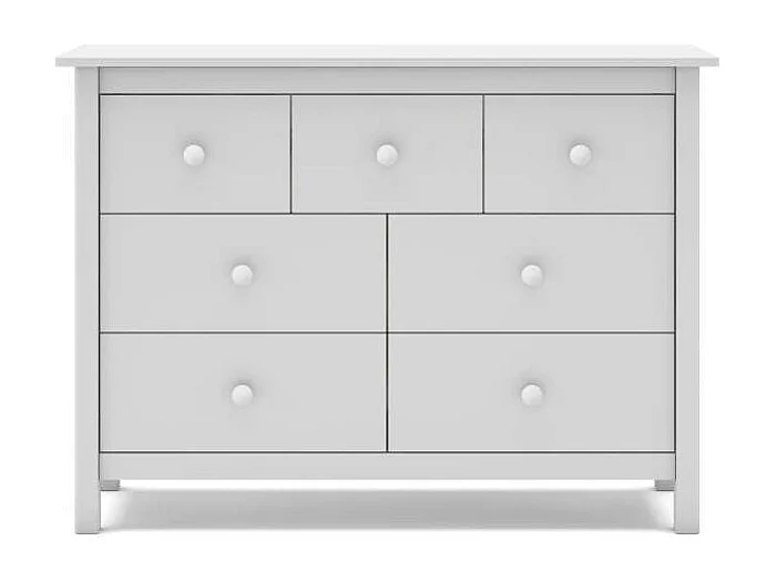 Cómoda 7 cajones Maxi acabado blanco, 80cm(alto) 110cm(ancho) 40cm(fondo)