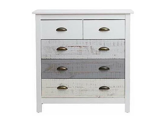 Cómoda modelo Amor 5 cajones acabado multicolor, 79 cm (Ancho) 40cm (Fondo) 80 cm (Alto